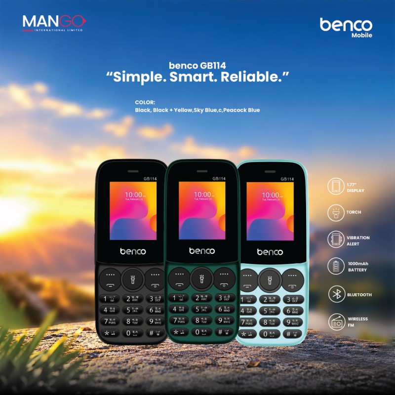 Picture of Benco GB114 Feature Phone (Button Phone) - Black