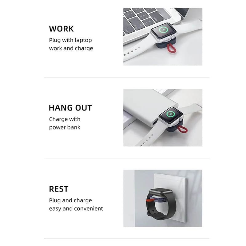Picture of Rock Apple watch Series 7 6 se 5 4 32 Magnetic Wireless Charger/iWatch USB Charger Dock/2.5W Fast Charging - Blue