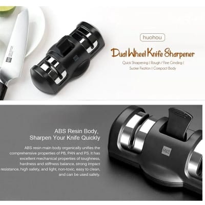 Picture of Xiaomi Huohou Knife Sharpener 2 Stages Professional Kitchen Sharpening - Black