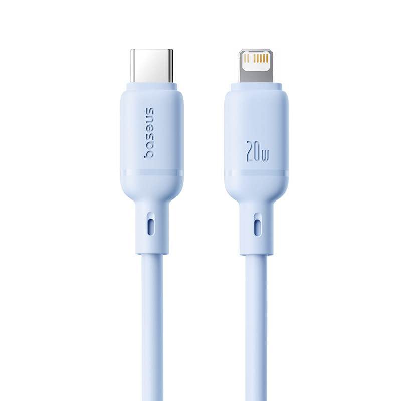Picture of Baseus Cable For Iphone 14 13 12 11 Series Type-c to Lightning PD 20W Silky Series Fast Charging Galaxy - sky blue