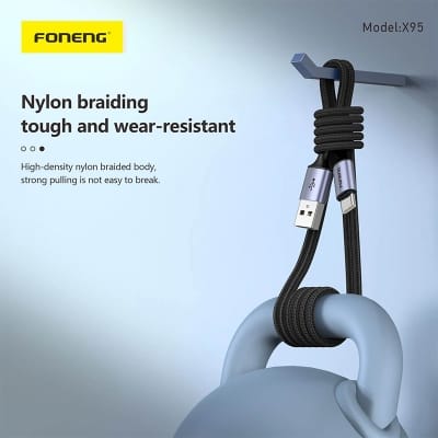 Picture of Foneng X95 1.2M METAL HEAD BRAIDED CABLE (3A)