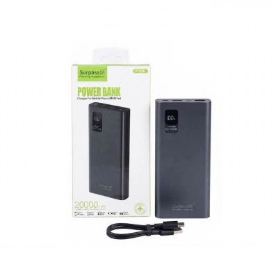 Picture of Surpass P100 20000mAh PD 22.5W Fast Charging Power Bank - Black