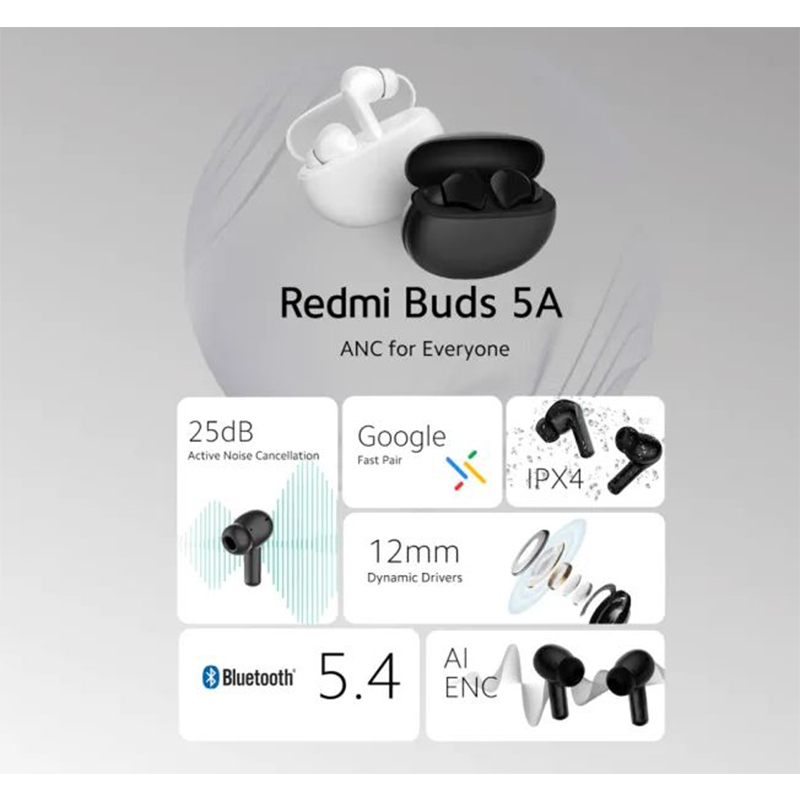 Picture of Redmi Buds 5A (Active) ANC Earbuds - Black