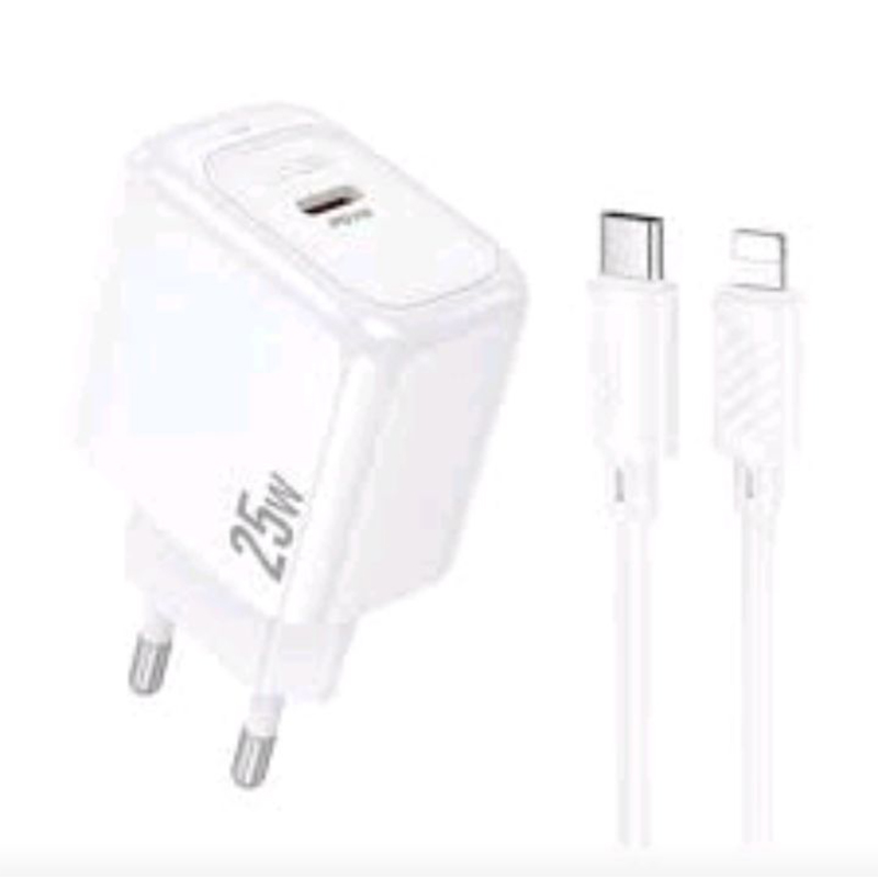Picture of Hoco CS53A 25W PD Wall Charger with Lightning Cable - White