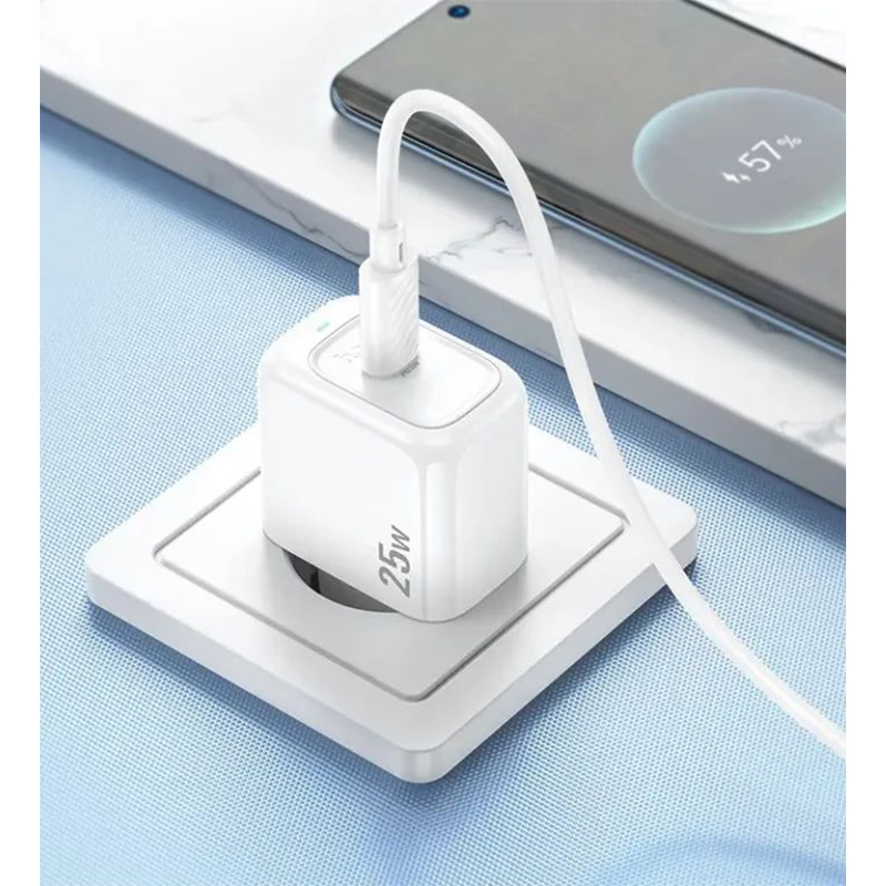 Picture of Hoco CS53A 25W PD Wall Charger with Lightning Cable - White