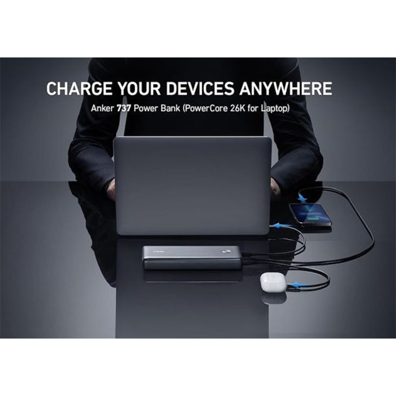 Picture of Anker PowerCore III Elite A1290 25600mAh Power Bank – 60W PD Fast Charge for Laptops | USB-C In/Out | Dual USB-A Output - Black