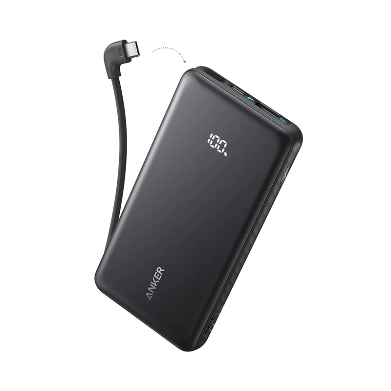 Picture of Anker Zolo 10000mAh 22.5W Power Bank with Built-in Type-C Cable - Black