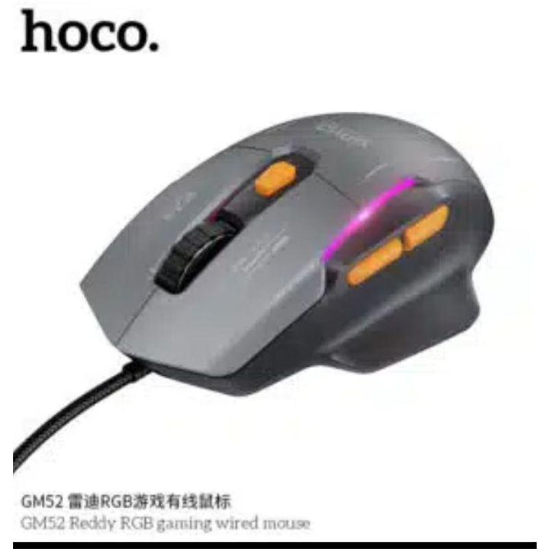 Picture of Hoco GM52 Reddy RGB Gaming Wired Mouse - Black