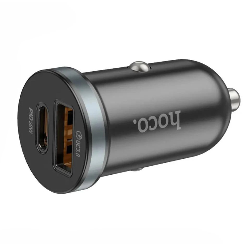 Picture of Hoco DZ19 PD30W+QC3.0 Dual Port Car Charger - Black