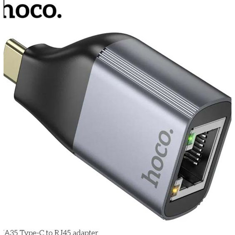 Picture of HOCO UA35 Type-C to RJ45 Adapter - Black
