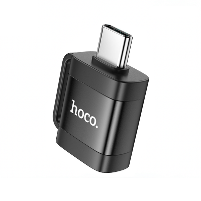 Picture of Hoco UA31C USB-C Male to USB-A Female Data Transfer OTG Adapter - Black