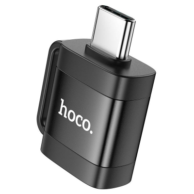 Picture of Hoco UA31C USB-C Male to USB-A Female Data Transfer OTG Adapter - Black