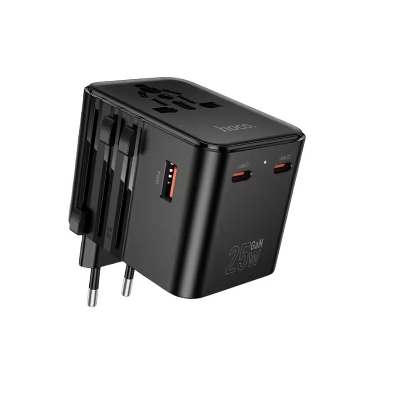 Picture of Hoco AC31 USB-C PD 25W Global Universal Travel Adapter - Black