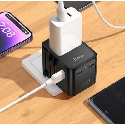 Picture of Hoco AC31 USB-C PD 25W Global Universal Travel Adapter - Black