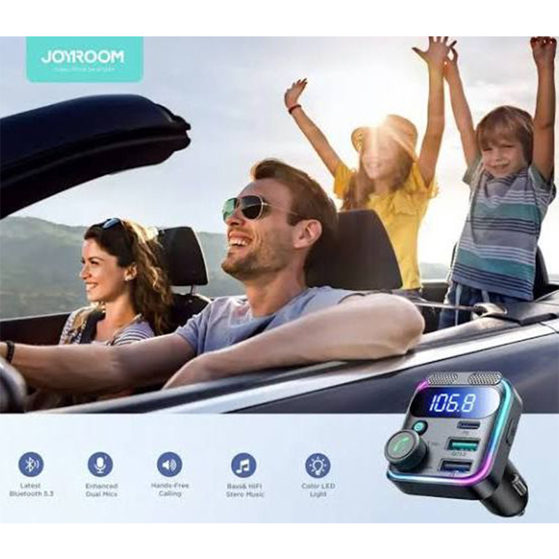 Picture of Joyroom JR-CCB01 81W Dual-Mic Car Wireless FM Transmitter - Black