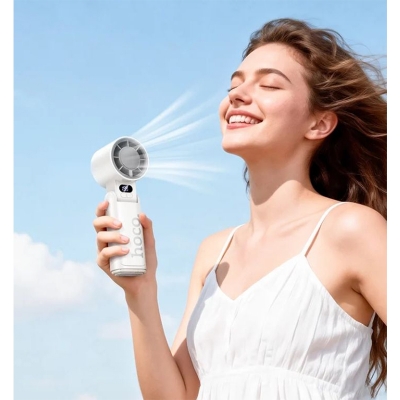 Picture of Hoco HX603 Foldable Portable Hand Fan – 3-Speed Rechargeable Personal Cooling for Bangladesh - White