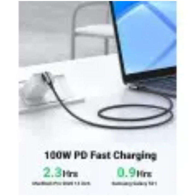 Picture of UGREEN US335 (70696) Right Angle USB-C Cable - 1m - Black
