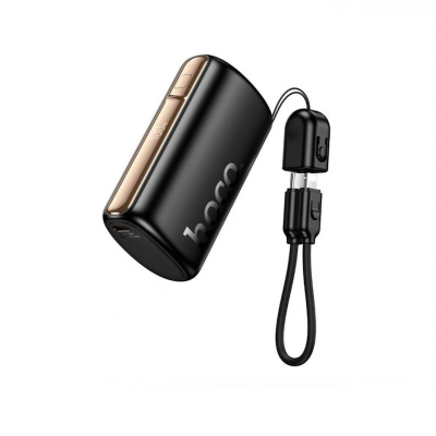 Picture of Hoco Q50 Victory 10000mAh PD20W Power Bank with Built-In USB-C & Lightning Cable - Black