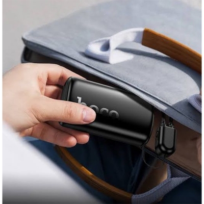Picture of Hoco Q50 Victory 10000mAh PD20W Power Bank with Built-In USB-C & Lightning Cable - Black