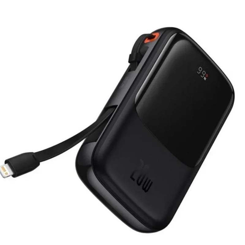 Picture of BASEUS Qpow Pro Digital Display Power Bank 10000mAh 20W with Lightning Cable - Black