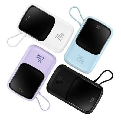 Picture of BASEUS Qpow Pro Digital Display Power Bank 10000mAh 20W with Lightning Cable - Black