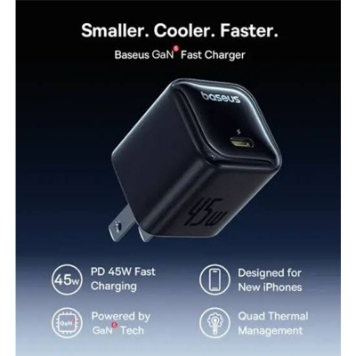Picture of Baseus GaN Charger 45W PD Adapter - Black