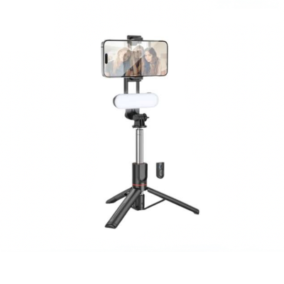 Picture of Hoco DYY02 Rotating Folding Selfie Stick with Fill Light - Black