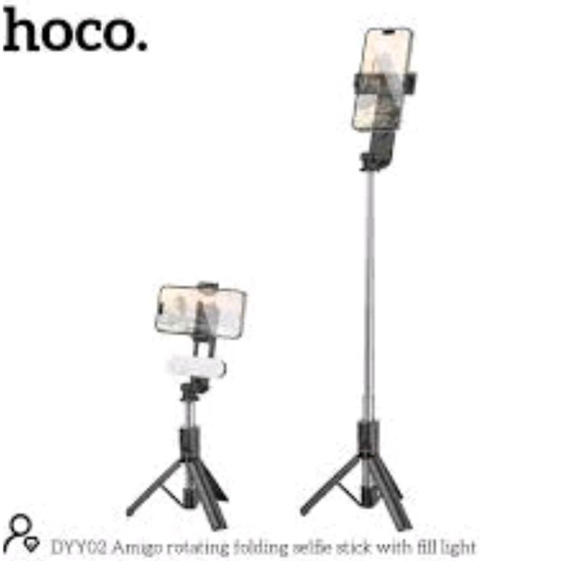 Picture of Hoco DYY02 Rotating Folding Selfie Stick with Fill Light - Black