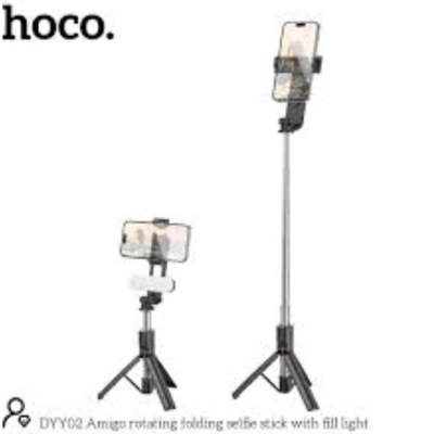 Picture of Hoco DYY02 Rotating Folding Selfie Stick with Fill Light - Black