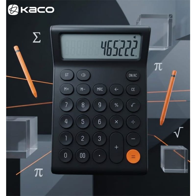 Picture of Kaco MATE 12 Digit Large Screen Electronic Calculator - Black