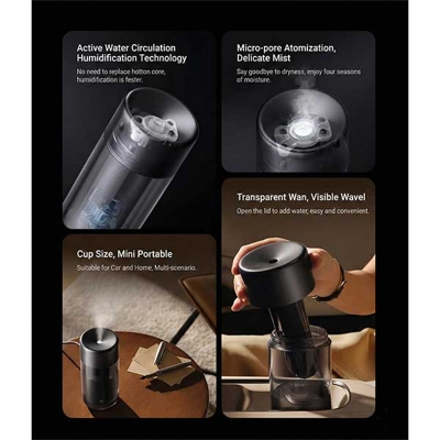 Picture of Xiaomi Mijia N614-CNR Smart Car Air Humidifier, 210mL Tank with Micro-Porous Atomization - Black