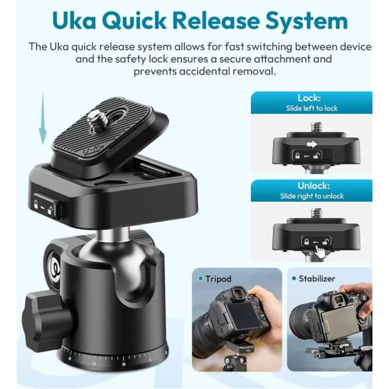 Picture of Ulanzi TT53 1.8M Traveler Uka Tripod Lightweight Tripod - Black
