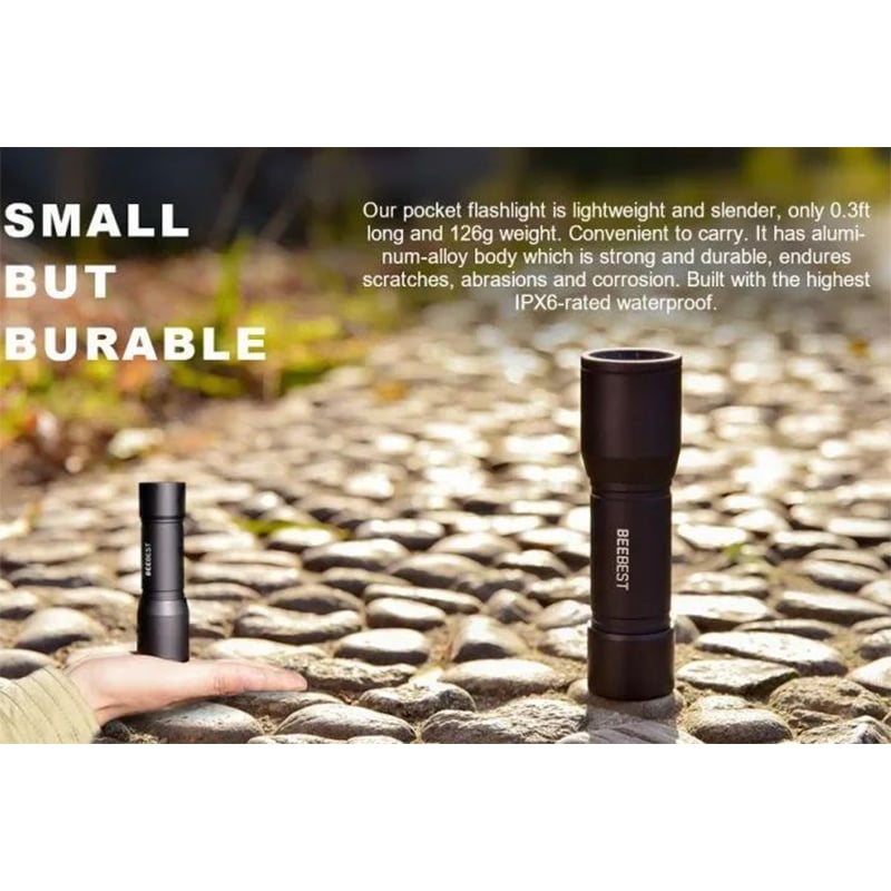 Picture of Xiaomi BEEBEST Portable Flashlight LED Tactical Mini Pocket Flashlights - Black