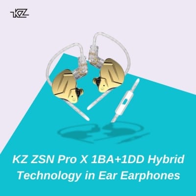 Picture of KZ ZSN Pro X 1BA+1DD Hybrid Technology in Ear Earphones - Gold