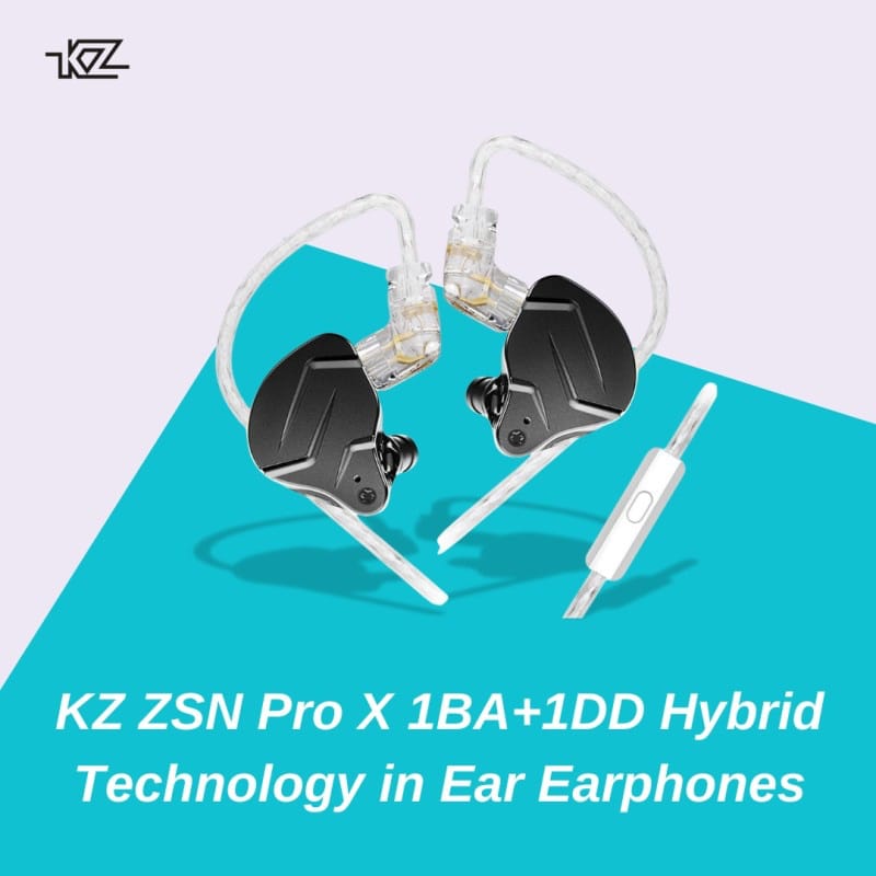 Picture of KZ ZSN Pro X 1BA+1DD Hybrid Technology in Ear Earphones - Black