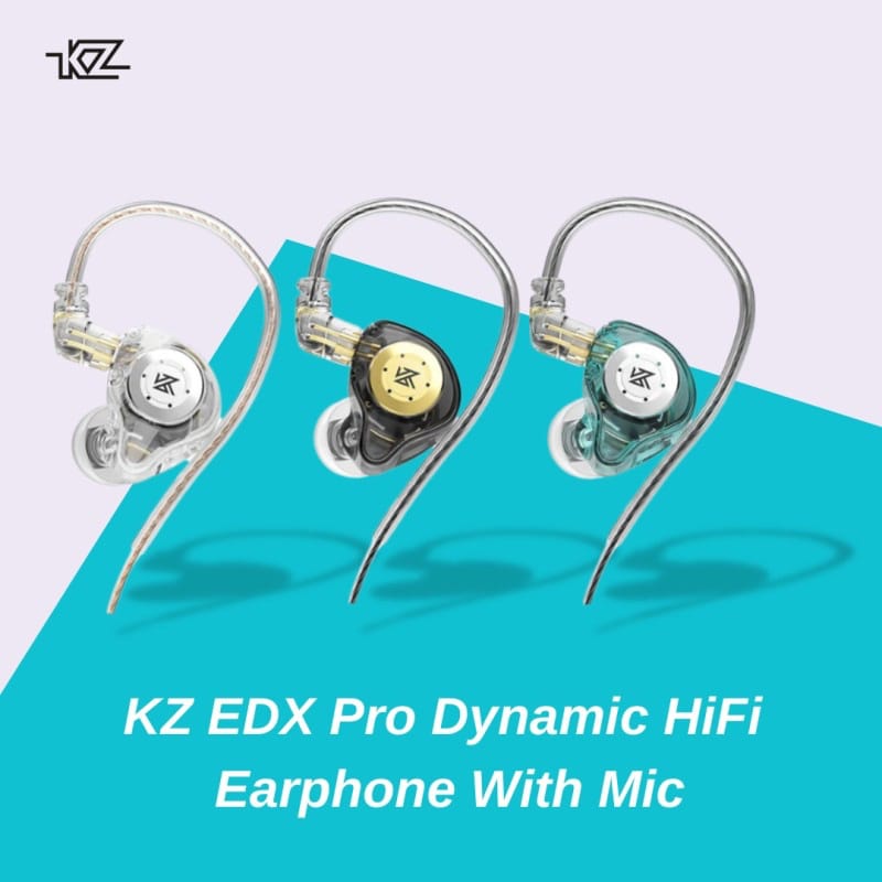 Picture of KZ EDX Pro Dynamic HiFi Earphone With Mic - Cyan