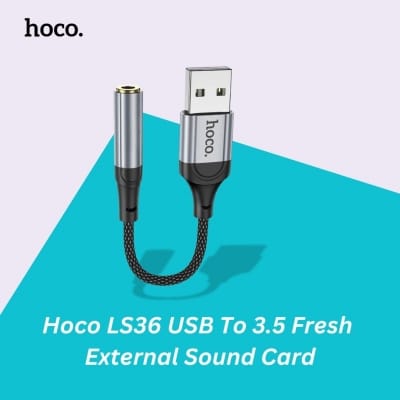 Picture of Hoco LS36 USB To 3.5 Fresh External Sound Card - Grey
