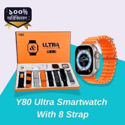 Picture of Y80 Ultra Smartwatch With 8 Strap - Multicolor