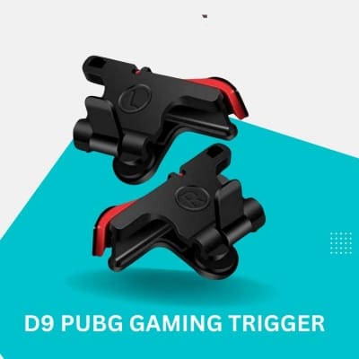 Picture of D9 PUBG Gaming Trigger L1/R1 / Gaming Triger / Triger For PUBG / PUBG Gaming Trigger / Trigger For PUBG / Trigger For Gaming / Game Trigger / 2Pcs Trigger - Black Red