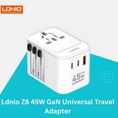Picture of Ldnio Z8 45W GaN Universal Travel Adapter- Time Square - Size-One Size, White