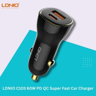 Picture of LDNIO C103 60W PD QC Super Fast Car Charger - Black
