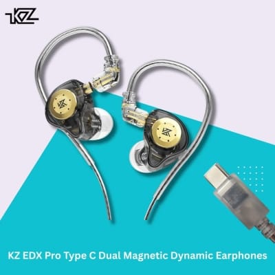 Picture of KZ EDX Pro Type C Dual Magnetic Dynamic Earphones with Mic - White