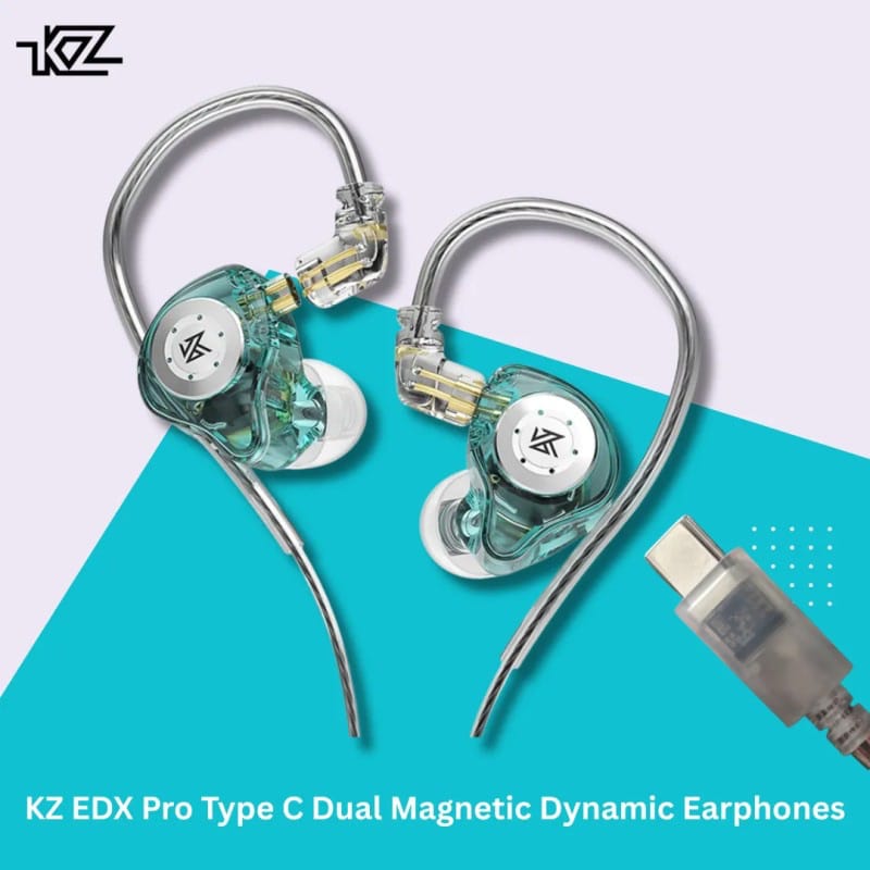 Picture of KZ EDX Pro Type C Dual Magnetic Dynamic Earphones with Mic - White
