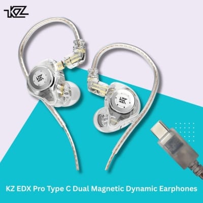 Picture of KZ EDX Pro Type C Dual Magnetic Dynamic Earphones with Mic - Cyan