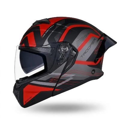 Picture of Studds Trooper Black Red Modular Helmet