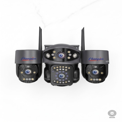 Picture of Champion V380 Pro 4-Lens (3+1) AI Outdoor WiFi PTZ Security Camera (Quad Lens, HD Color Night Vision & Two-Way Audio)
