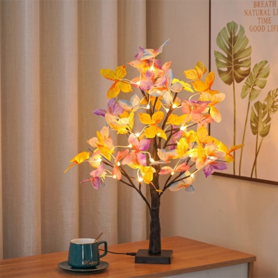 Picture of Butterfly LED Tree Lamp – 24 Warm White Fairy Lights, Battery & USB Powered Tabletop Decor
