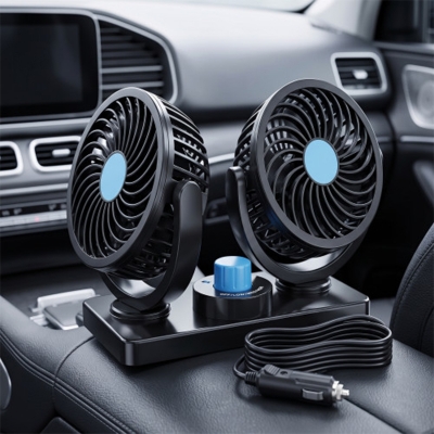 Picture of 360° Rotatable Dual Head 12V Car Fan Portable Vehicle
