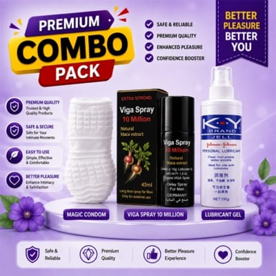 Picture of Extra Strong Combo Pack - Viga Spray 10 Million + K-Y Brand Jell + Reusable Magic Condom

