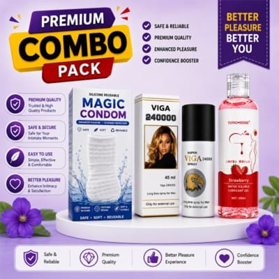 Picture of Luxury Combo: Super Viga 240000 + Strawberry Gel + Magic Condom

